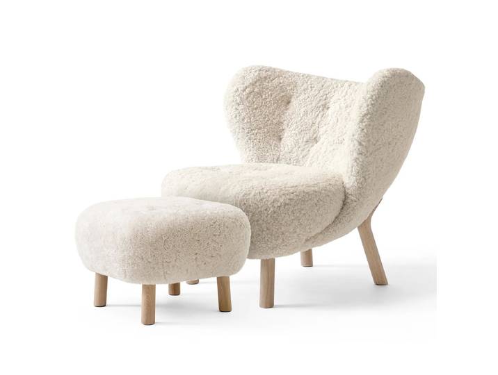 &Tradition - Little Petra VB1, Incl. Pouf ATD1, Eiche geölt / Schaffell Moonlight