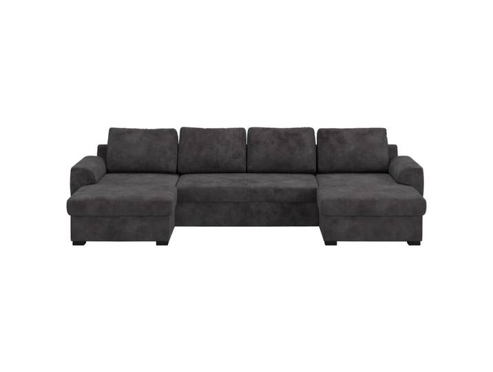 Mid.you Wohnlandschaft, Schwarz, Kunststoff, seitenverkehrt montierbar, U-Form, 327x154 cm, Bettfunktion erhältlich, Wohnzimmer, Sofas & Couches, Wohnlandschaften, Wohnlandschaft U-Form