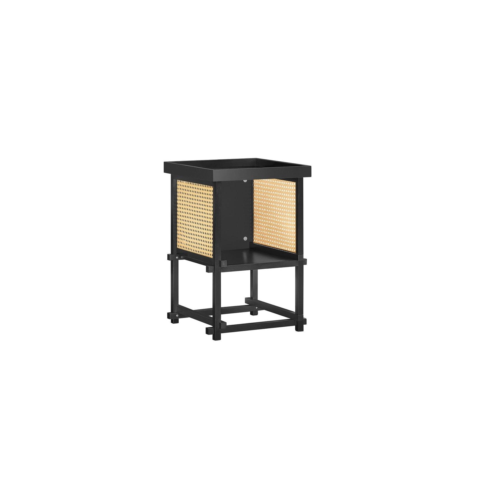 SoBuy Couchtisch mit Zapfenverbindungen Schwarz 40x40x60cm Modern