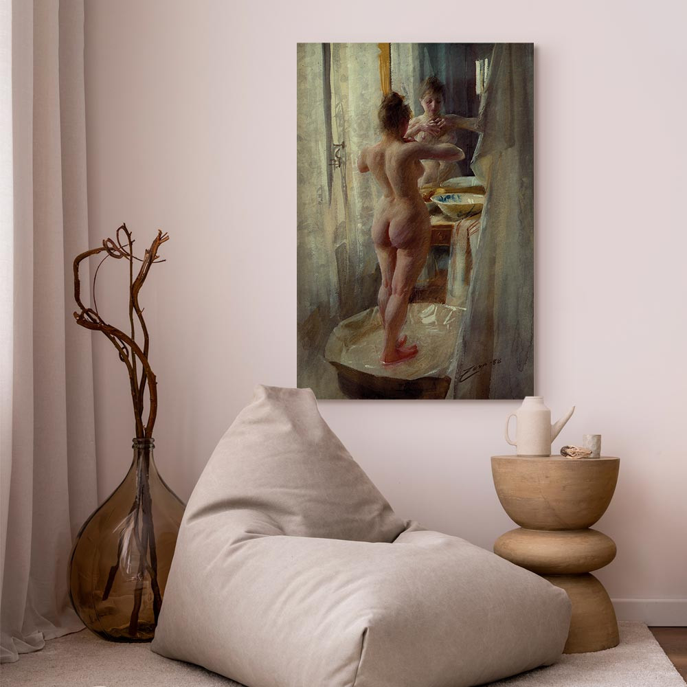 home24 Canvas afbeelding At the Bathtub groen/multicolor 40 x 60 cm