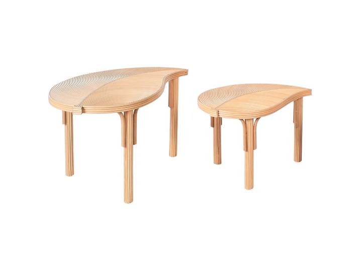 COUCHTISCH 2er-Set Rattan Naturfarben