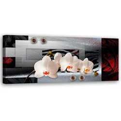 WANDBILD weiße orchideen