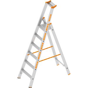 Layher Stehleiter Topic 1064, mit Plattform, aus Aluminium, bis 150kg, mit 6 Stufen