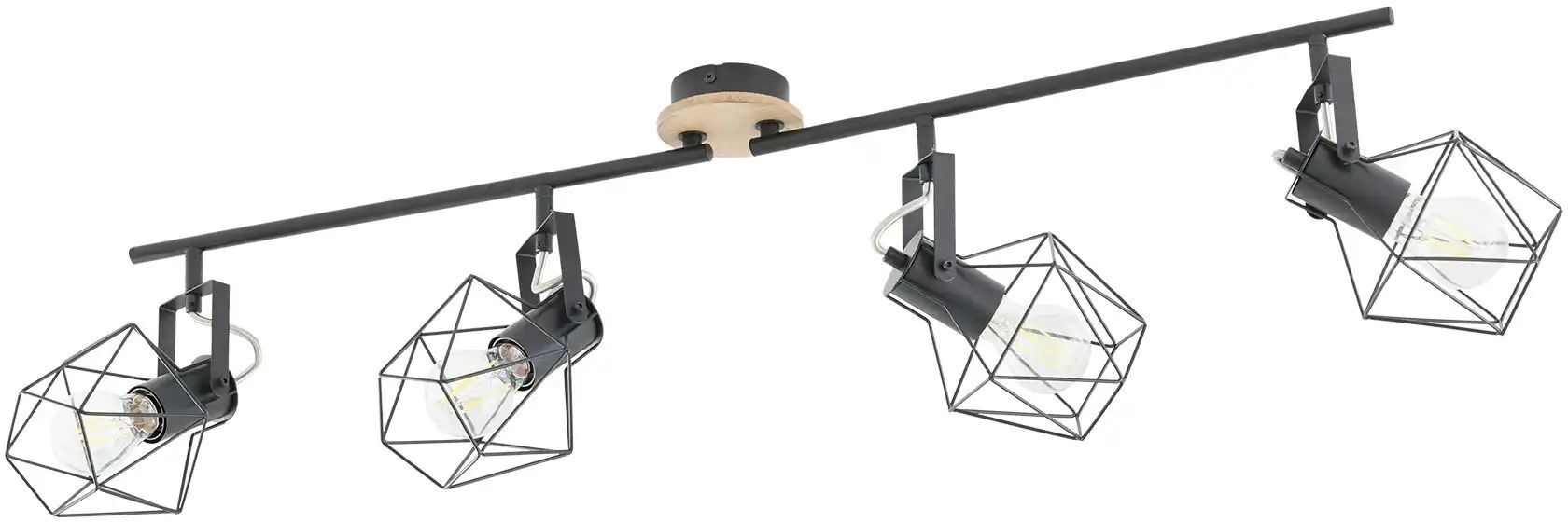 Paul Neuhaus Deckenstrahler  4-flammig  Rubber Wood / Drahtgestell   ¦