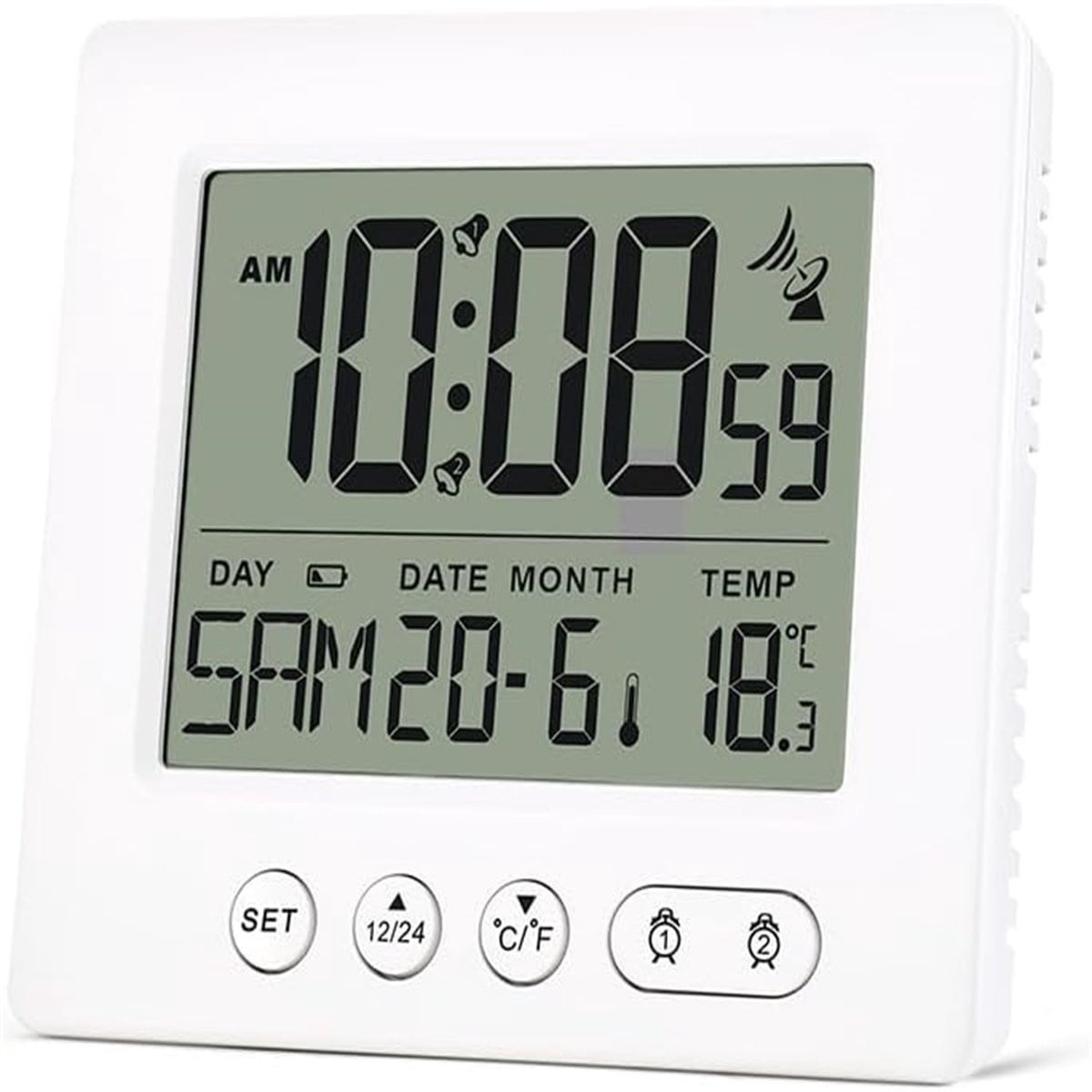 Ynkkvre Digitale radiogestuurde wekker met 2 alarmtijden, timer en temperatuurweergave
