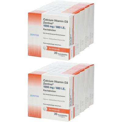 Calcium Vitamin D3 Zentiva 1000 mg/880 I.e. Kautab 2x 2x100 St Kautabletten