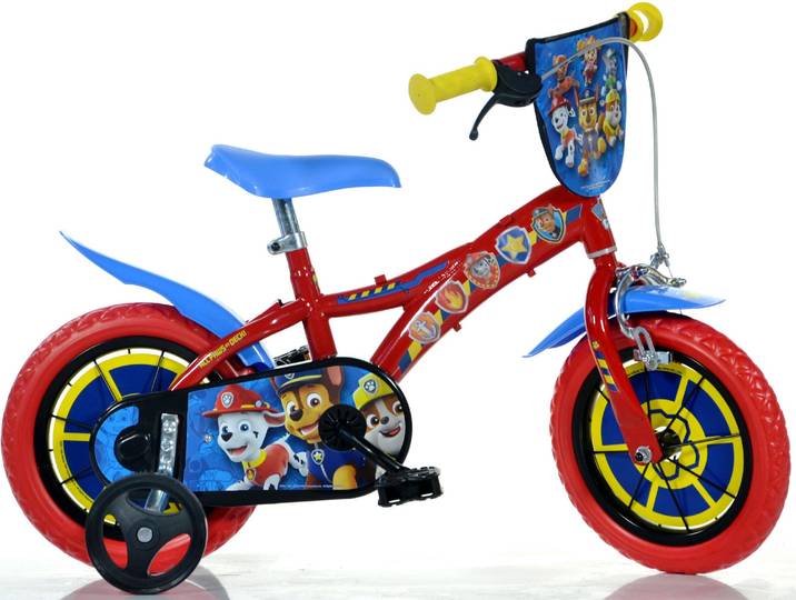 Kinderfahrrad DINO BIKES 12 Paw Patrol stabiler Stahl-Rahmen, Stützräder, kindgerecht Gr. 22, rot, Fahrräder, Kinder, 22cm, 12 Zoll (30,48cm), Kinderfahrrad, mit Stützrädern und Frontschild