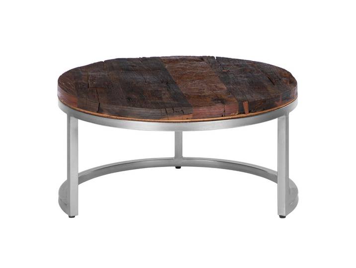 Womo-Design Couchtisch rund Natur Ø 70/35 - 56/29 cm, Naturfarben, Holz, 35x70x70 cm, Wohnzimmer, Wohnzimmertische, Couchtische