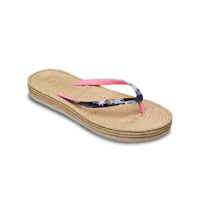 Sandale ROXY "South Beach", Damen, Gr. 9(40), beige (schwarz, pink), Obermaterial: 98% synthetisches Tr/ 2% Metall, Futter: 100% synthetisches Tr, Laufsohle: 100% Schwammgummi., Schuhe Sandale