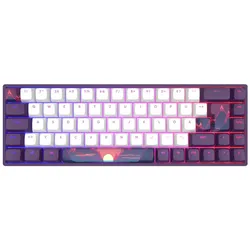 Dark Project 68 Sunrise - RGB (DE, Kabelgebunden), Tastatur, Violett, Weiss