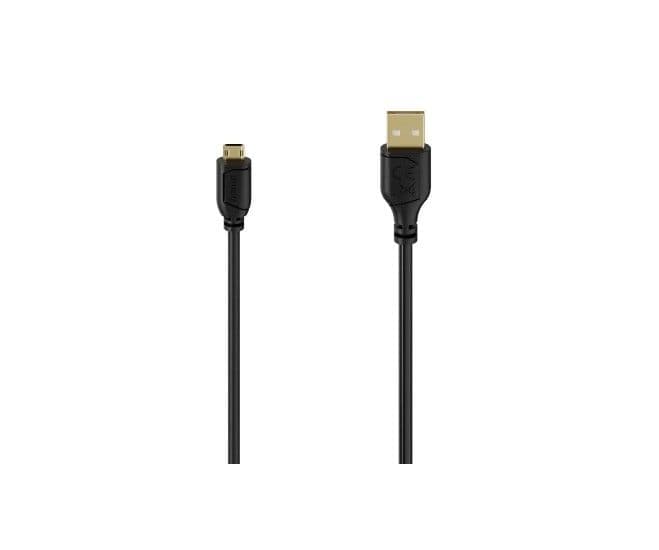 Hama 480 Mbit/s Rundkabel USB A auf Micro-USB A 0,75 m 074264 (Schwarz) 00074264