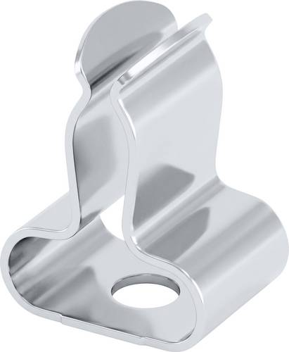 TRU COMPONENTS EMV-Kabelhalteklammer Klemm-Ø (max.) 6mm Plattenstärke (max.) 0.5mm Federstahl, verzinkt Silber