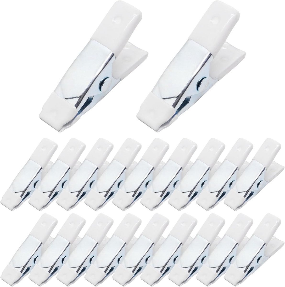 Set van 20 sterke metalen veerklemmen van 5 cm met rubberen handvat
