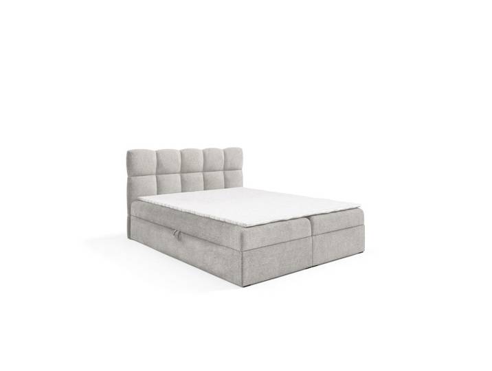 Home Collective Boxspringbett mit zwei Stauräume 160x200 cm in Hellgrau, 160x200 cm, Schlafzimmer, Betten, Boxspringbetten