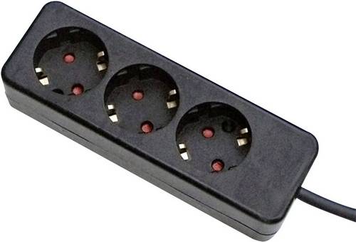 Gebro 106143 Steckdosenleiste 3fach Schwarz Schutzkontakt 1St.