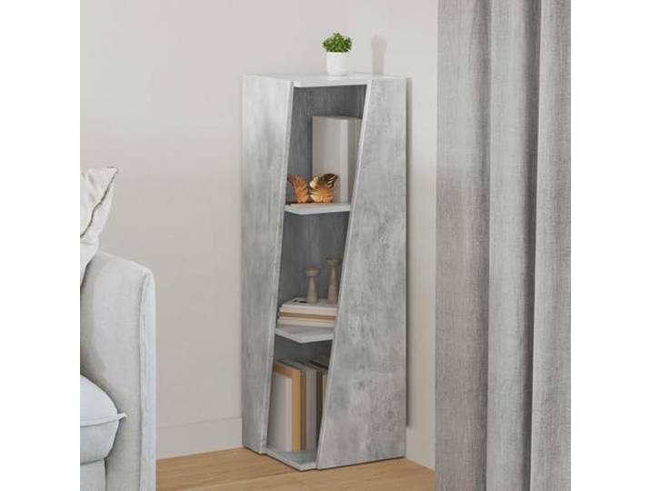 ZQQLVOO Seitenregal 33 x 32 x 100,5 cm Holzwerkstoff Betongrau Standregal Freistehend, PVC-Bodenschutz, vielseitig nutzbar, einfache Montage, modernes Design