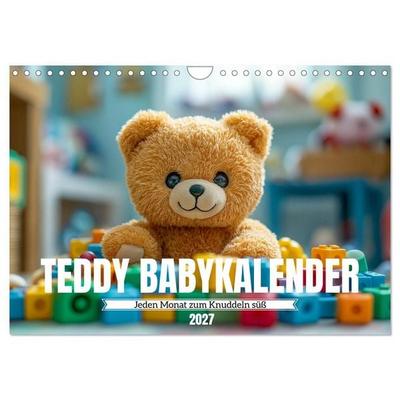 Teddy Babykalender - Jeden Monat zum Knuddeln süß (Wandkalender 2027 DIN A4 quer), CALVENDO Monatskalender