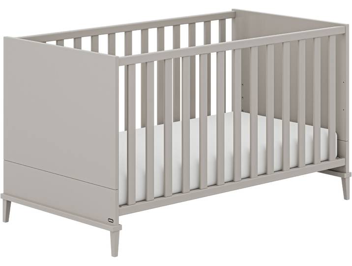 Babybett YUNY BY PAIDI BROTHER STU in Taupe , grau (taupe), B:77,2cm H:81,9cm L:146,2cm, Holzwerkstoff, Massivholz, Babybetten, Babybett, Gitterbett höhenverstellbar, Kinderbett