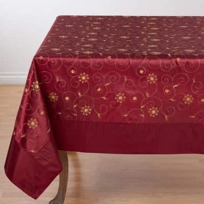 Saro Lifestyle Traditional Glam Embroidered Sequined Tablecloth