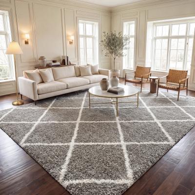 SAFAVIEH Hudson Shag Estella Diamond Trellis 2-inch Thick Rug