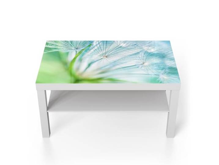 DEQORI Glastisch weiß groß 90x50 cm Motiv Flüstern des Winds ausgefallener Beistelltisch aus Glas Hochglanz Couchtisch fürs Wohnzimmer moderner Couch Tisch mit Design