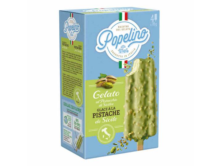 Bâtonnets glacés pistache de Sicile, Enrobage chocolat blanc, x4, 312 g
