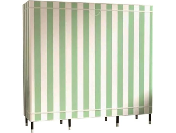 LoiYtrd Kleiderschrank aus Eisengeflecht mit Stahlrahmen, platzsparendes Schlafzimmer(C)