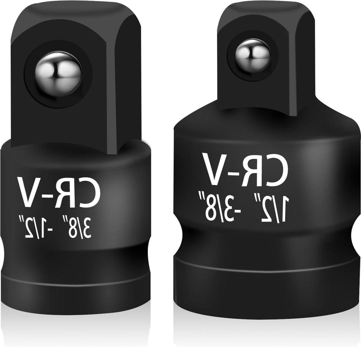 Adapterset dopsleutel en slagmoeradapter, 2 stuks, 3/8 naar 1/2 inch en 1/2 naar 3/8 inch