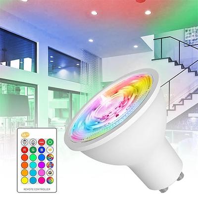 Gu10 LED-Spot-Glühbirnen 5 W Farbwechsel mit Remote-RGB-Weiß-Speicher-Stimmungs-Ambiente-Beleuchtung