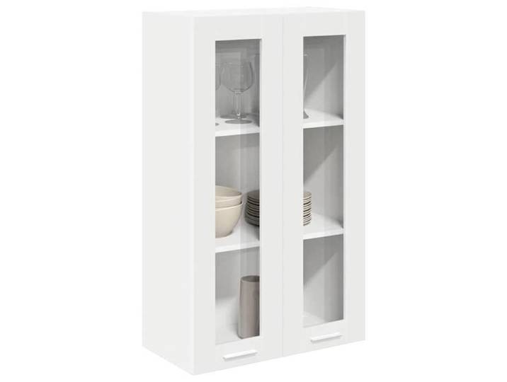 Black Week  Armoire rangement - CLARENCE - Vitrine suspendue - Riga Blanc 60x31x100 cm Bois d'ingénierie AA1061