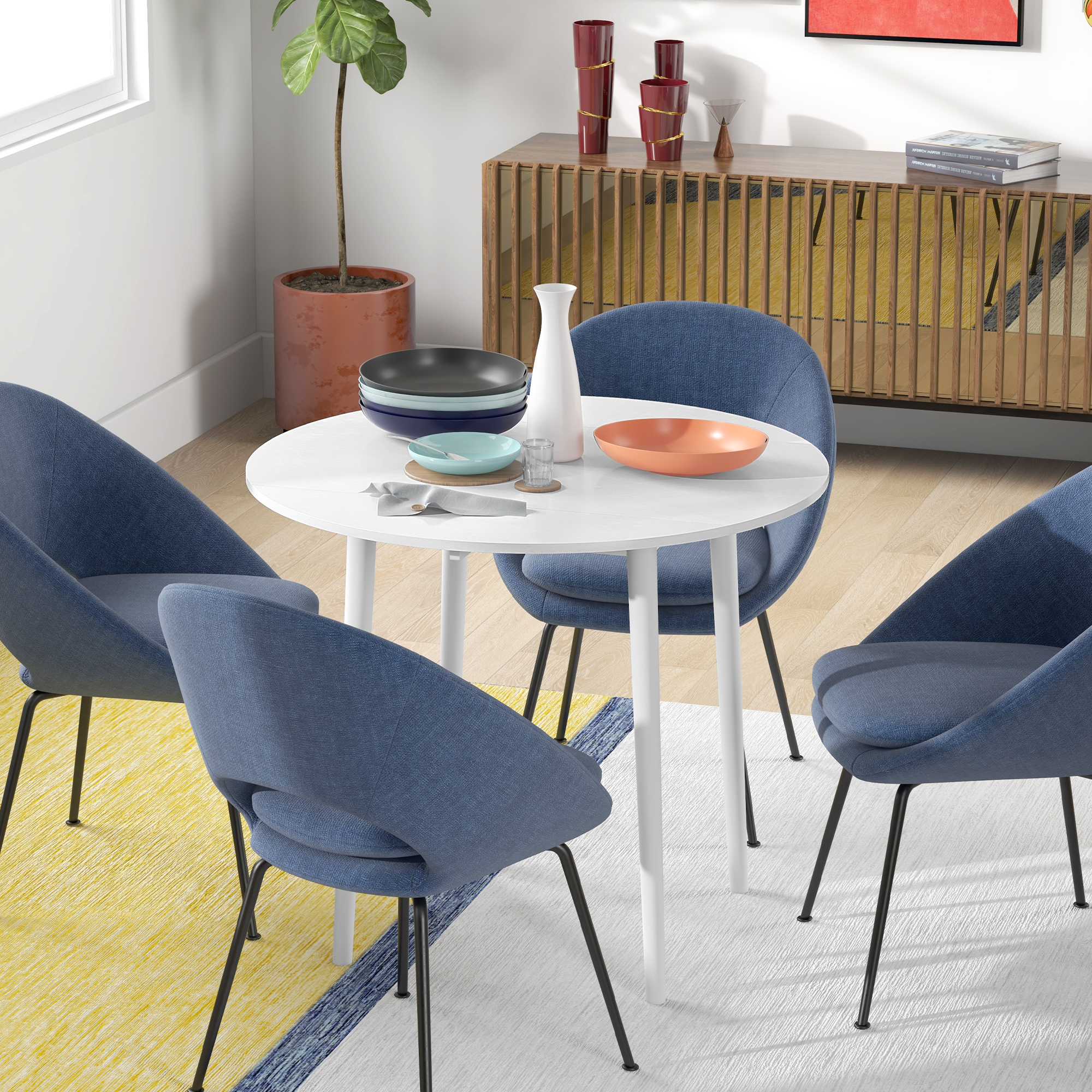 Homcom Tavolo Pieghevole Moderno a Ribalta per Cucina e Soggiorno, in Truciolato, Ø89x73.5 cm   Aosom Italy