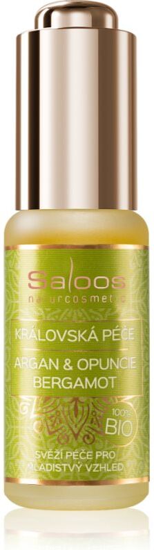 Saloos Bio King's Care Argan & Opuntia & Bergamot huile nourrissante visage anti-premiers signes du viellissement 20 ml