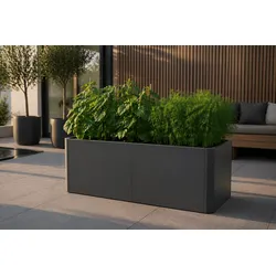 Premium Hochbeet aus Stahl anthrazit 160 x 80 x 75 cm