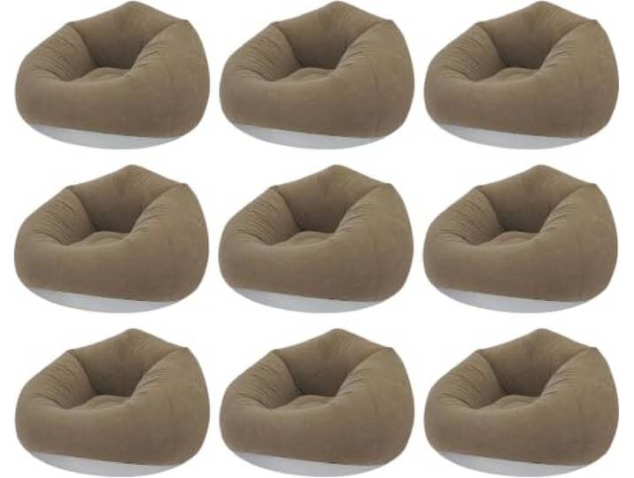 fnotlfue Aufblasbare Sitzsäcke, 6-teiliges PVC-Lounge-sitzset Mit Beflockter Oberfläche, Faltbare, Tragbare Sofasessel Mit Handpumpe Für Zuhause, Camping Und Outdoor Coffee