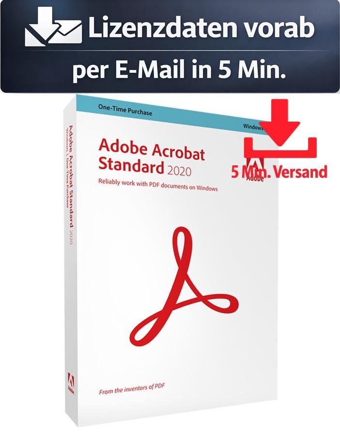 Adobe Acrobat Standard 2020 WIN OEM DE/EN (1 User - perpetual) ESD Büro Business 5 Min. Versand als Download per Mail