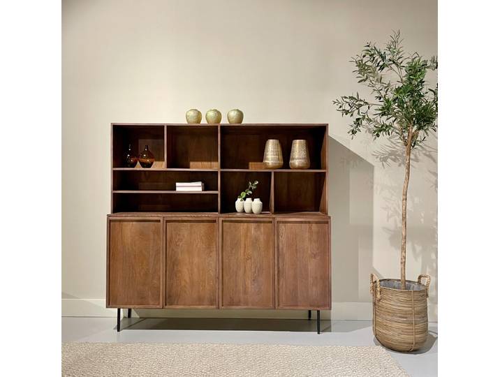 Livingfurn Wandkast Elan Mangohout, 180cm - Bruin