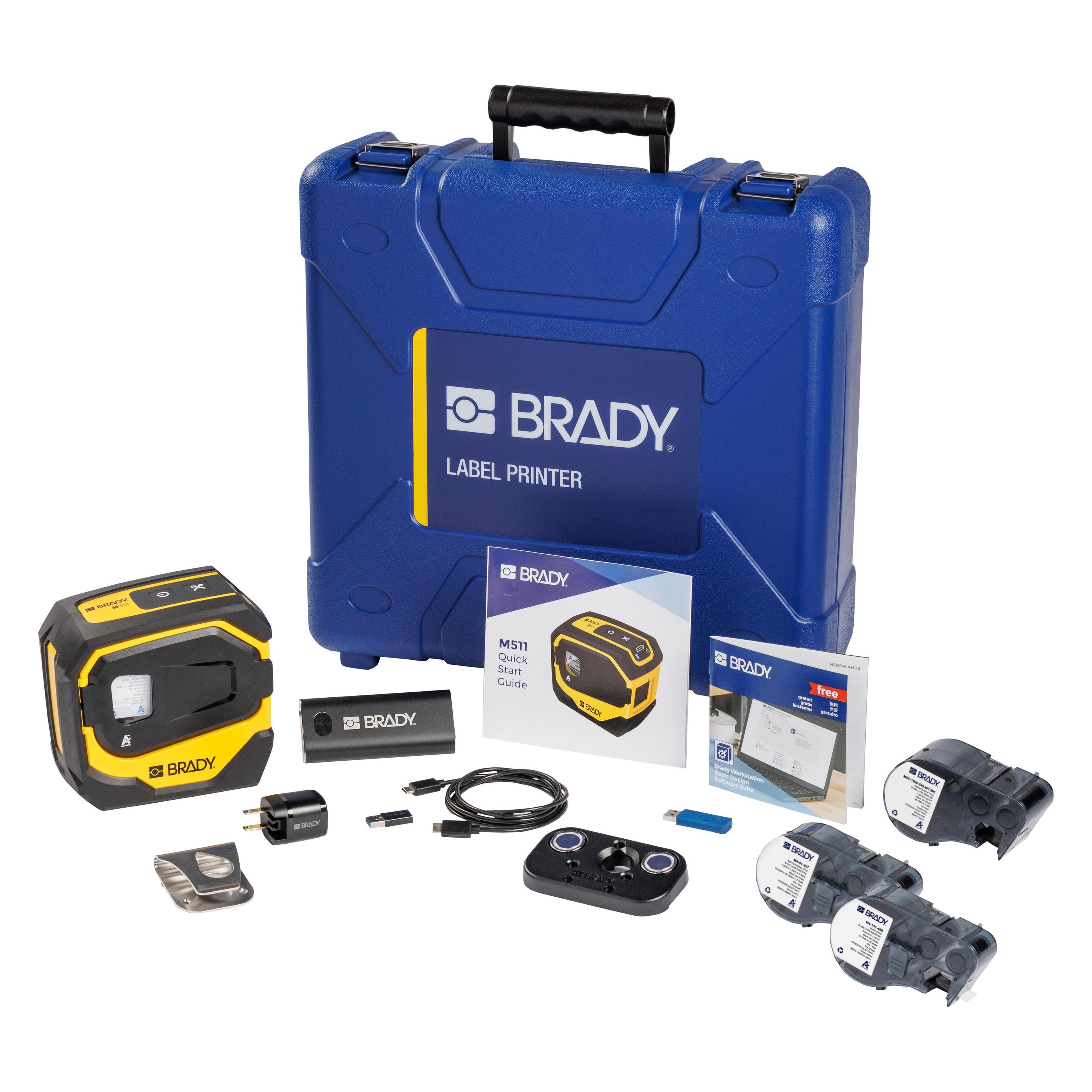 Brady M511-EU-UK-KIT, M511 Etikettendrucker-Set - mobiler Thermotransfer-Drucker, 300 dpi, max. Et (300 dpi) (176494)