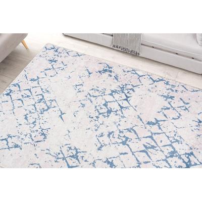 Teppich ARTE ESPINA "Peron 400", weiß (weiß, blau), B:200cm H:5mm L:290cm, Polyester, Teppiche, Teppich