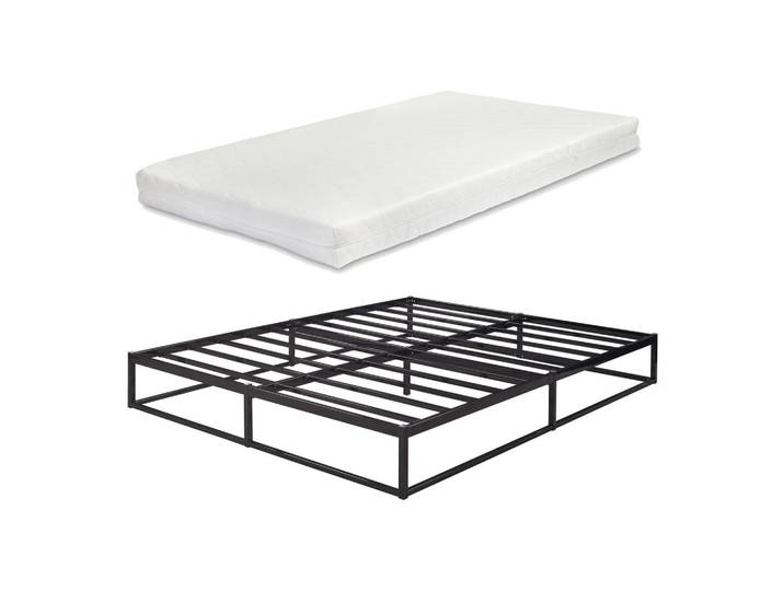 [en.casa] Metallbett Trerunta mit Matratze, Schwarz, Höhe ca. 16 cm, 160x200 cm, Schlafzimmer, Betten, Metallbetten