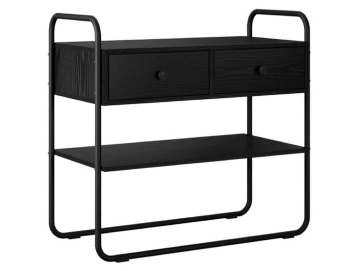 Makastle Konsolentisch, schmaler Sofatisch Schwarze Eiche 80 x 40 x 75 cm Holzwerkstoff