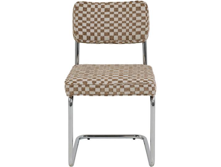 Freischwingerstuhl Santini beige / chrom Stoff