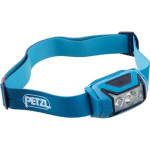 Petzl Stirnlampe Actik LED, mit Batterie, 450 Lumen, mit Rotlicht, wasserfest, blau
