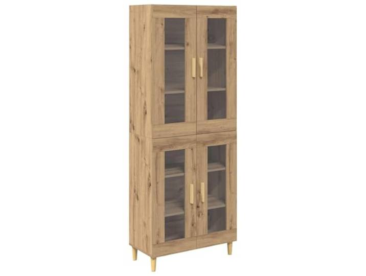 GHVBNMF Highboard Artisan-Eiche 69,5 x 34 x 180 cm Holzwerkstoff Schrank Schlanker Vitrinenschrank in Artisan-Eiche für Wohnzimmer und Esszimmer mit 4 Türen und viel Stauraum.