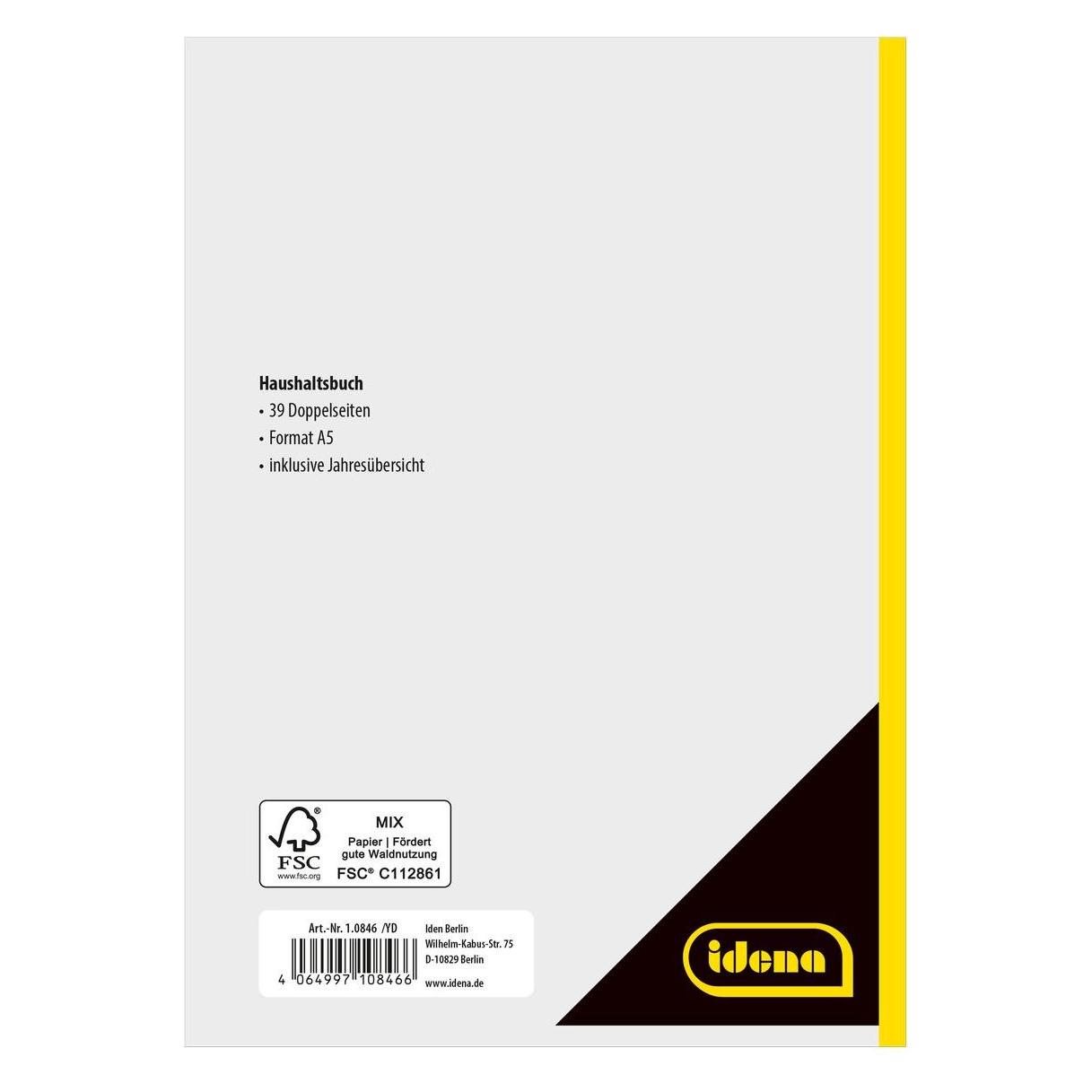 Idena Haushaltsbuch A5 39 Doppelseiten FSC-Mix (39x) (36632670)