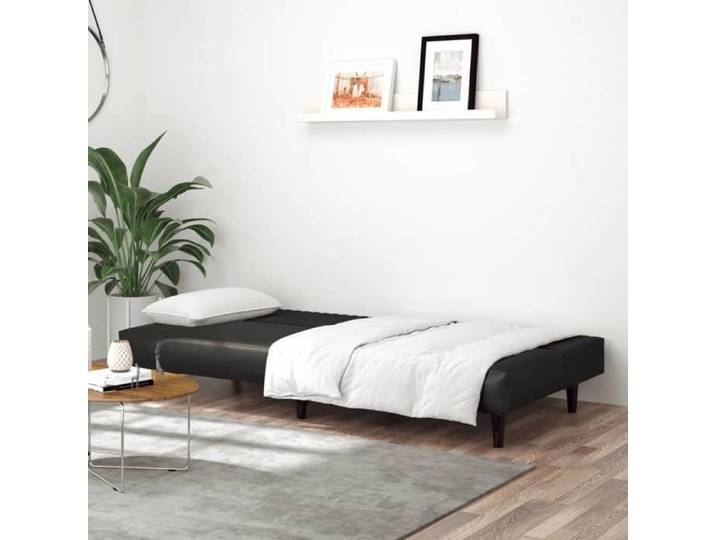 NEW Noir Sofa ergonomique - - Canapé-lit convertible - Sofa-lit - 2 places noir similicuir(1parcel)9726775