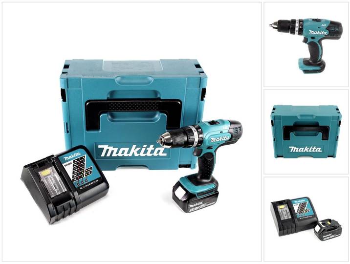 Makita DHP 453 RT1J Perceuse-visseuse à percussion sans fil 18V 42Nm + 1x batterie 5\,0Ah + chargeur en Makpac 2