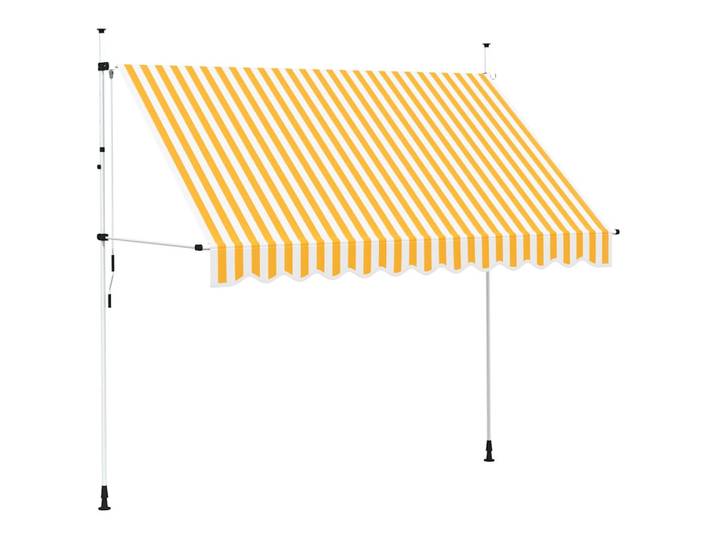 vidaXL Einziehbare-Markise Handbetrieben 300 Cm Orange/Weiß Gestreift, Rechteckig, 30x300 cm, Sonnenschutz