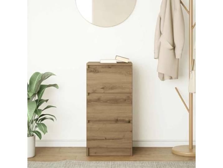 KTHLBRH Anrichte Eiche Handwerk 37,5 x 35 x 76 cm aus technischem Holz 3 Schubladen, robuste Platte, leicht zu reinigen, für Badezimmer, Küche, Wohnzimmer