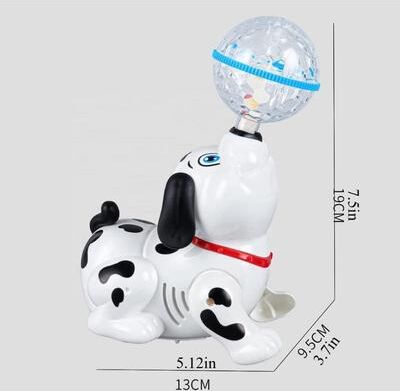 Perfect Picks Market Dancing Dalmatian Dog With Ball, Colorful Flashing Lights, Spinning Toy For Small Babies & Toddlers spin Dog