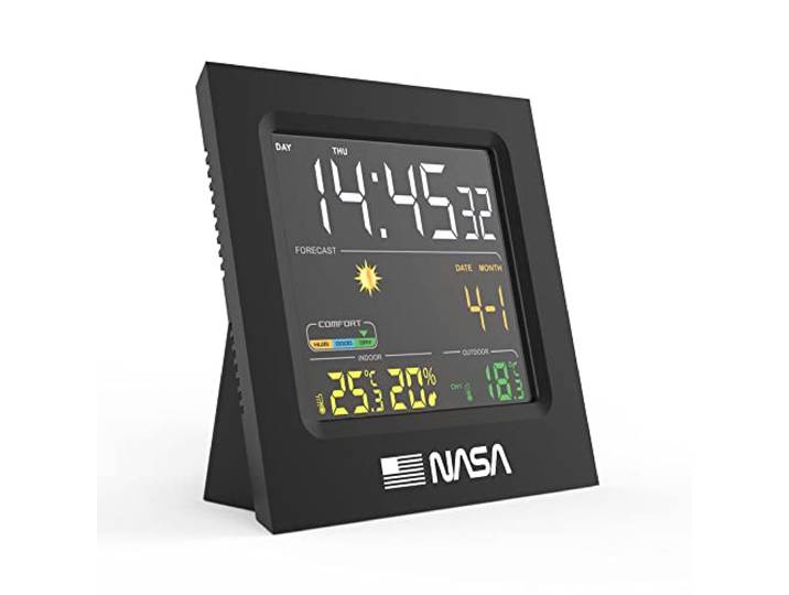 NASA WS300 - Weerstation, 4,3 inch LCD-scherm, AA-batterijen, kalender/klok/alarmfuncties - zwart
